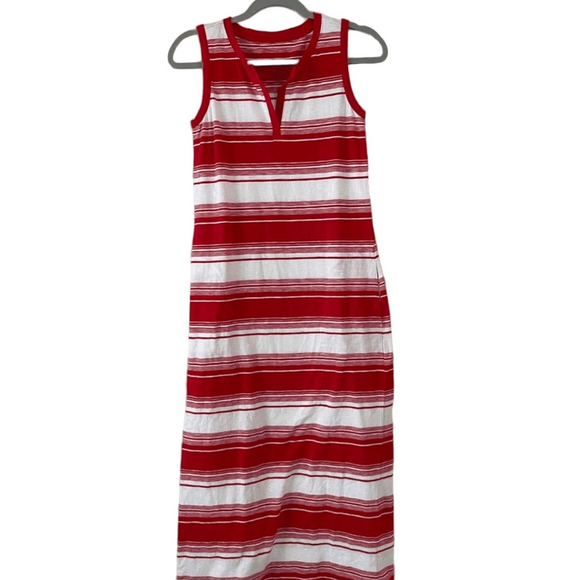 Talbots Dresses & Skirts - Talbots Red and White Striped Midi Sleeveless Dress. excellent condition.